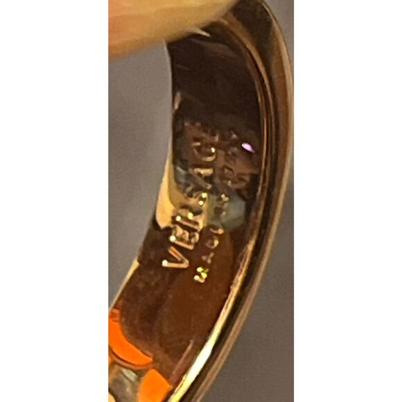 Versace Greca Bar Ring - Gold Tone - Size 10.5 - NEW - Picture 10 of 11